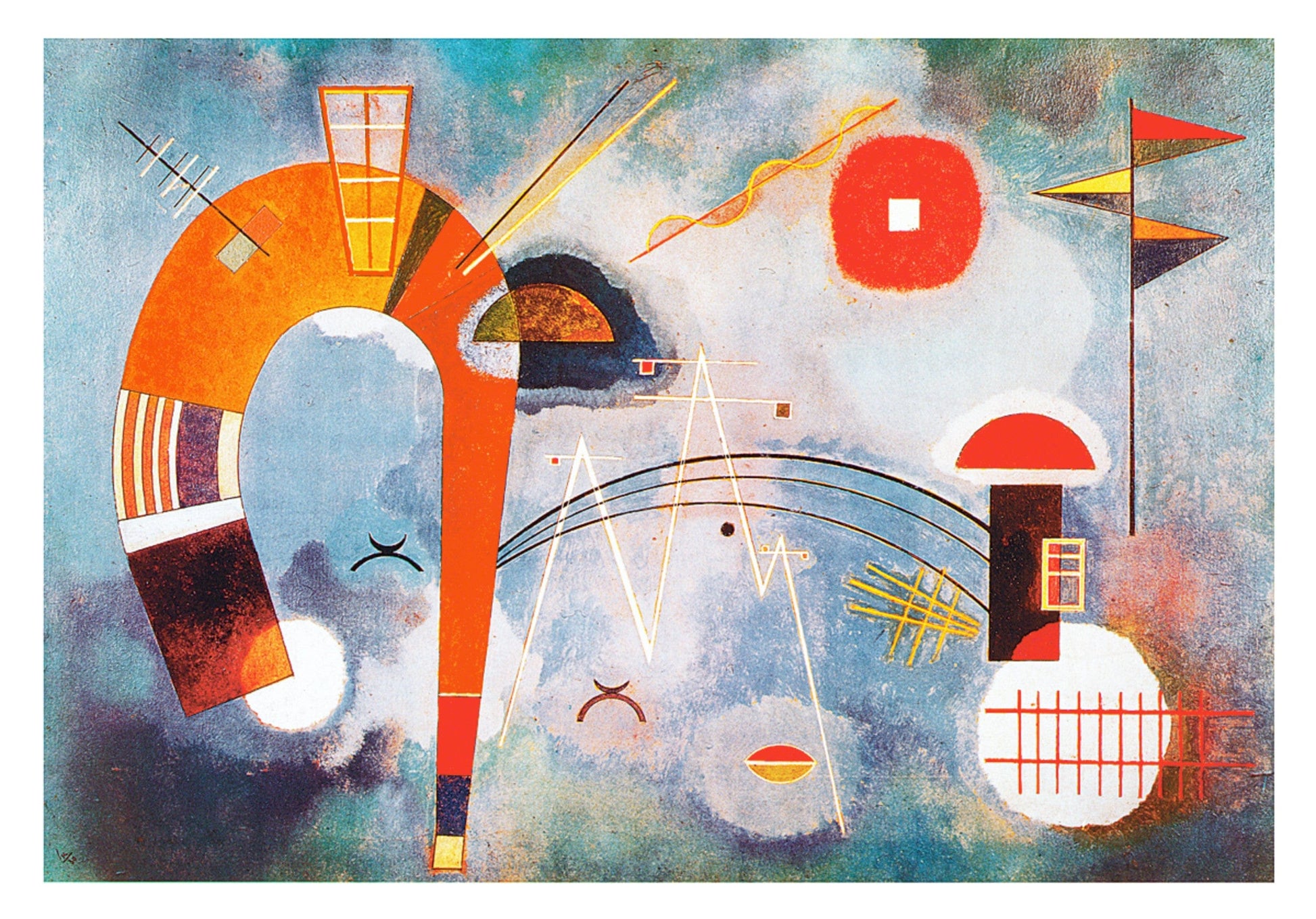 Wassily Kandinsky  Rond et pointu Kunstdruk 100x70cm | Posters.nl