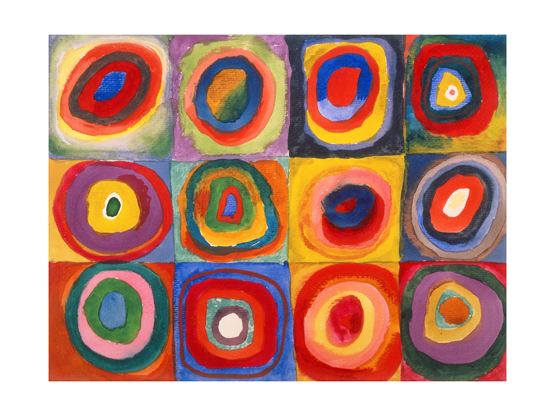 Wassily Kandinsky  Farbstudie Quadrate Kunstdruk 80x60cm | Posters.nl