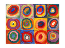 Wassily Kandinsky  Farbstudie Quadrate Kunstdruk 80x60cm | Posters.nl