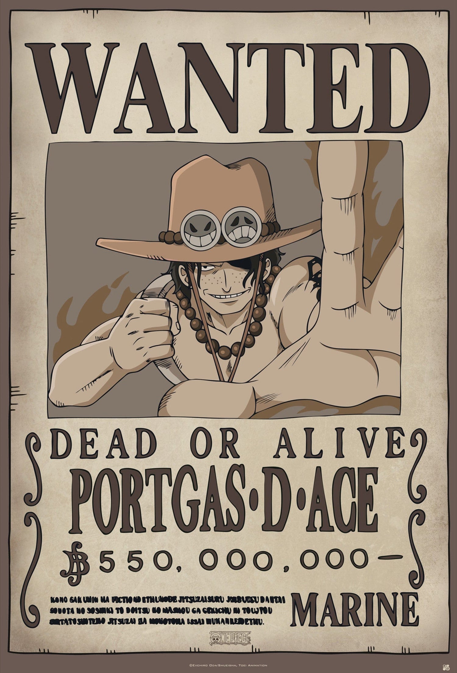 One Piece Wanted Ace Poster 61X91 5cm | Posters.nl