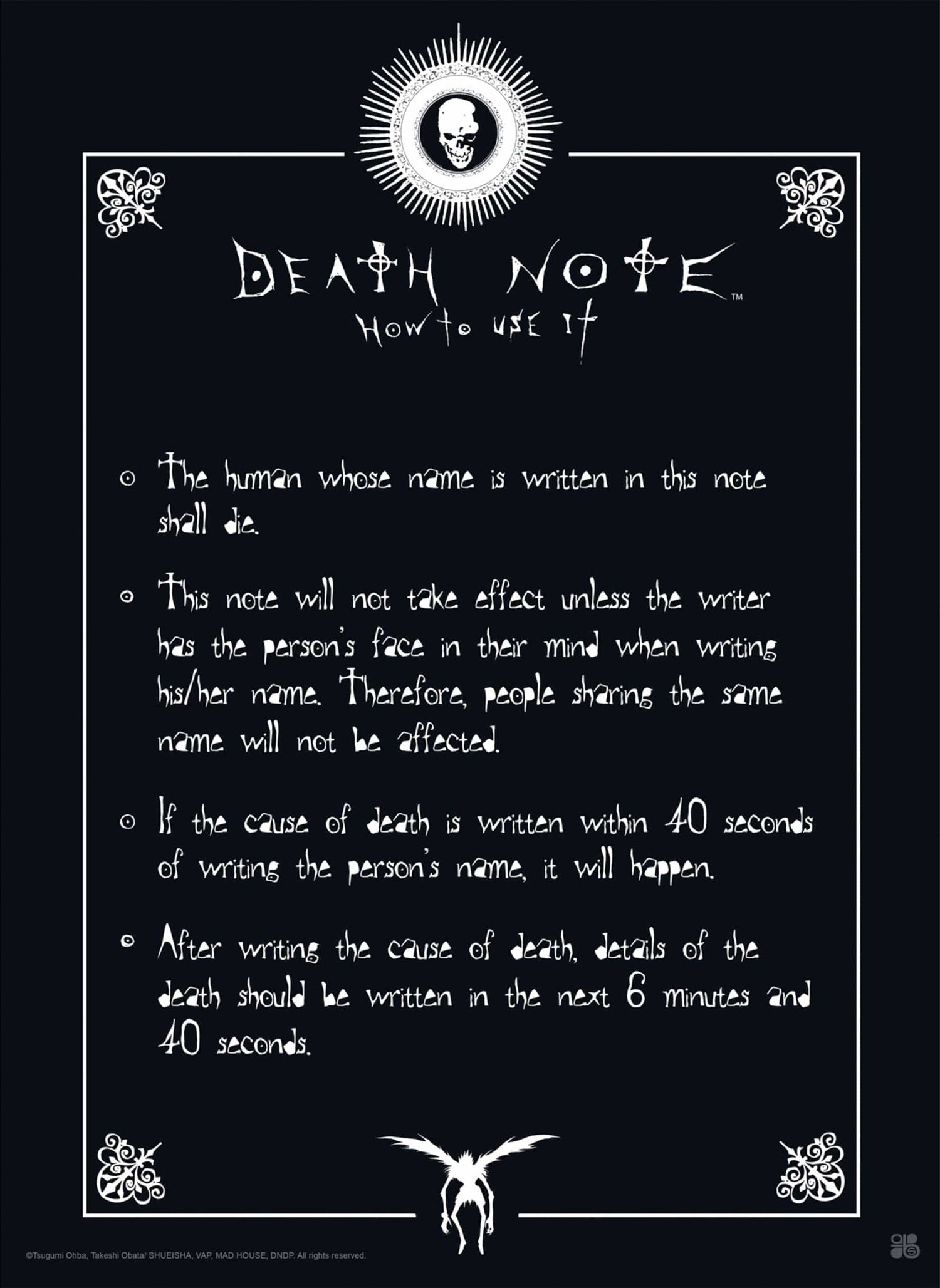 Death Note Rules Poster 38X52cm | Posters.nl