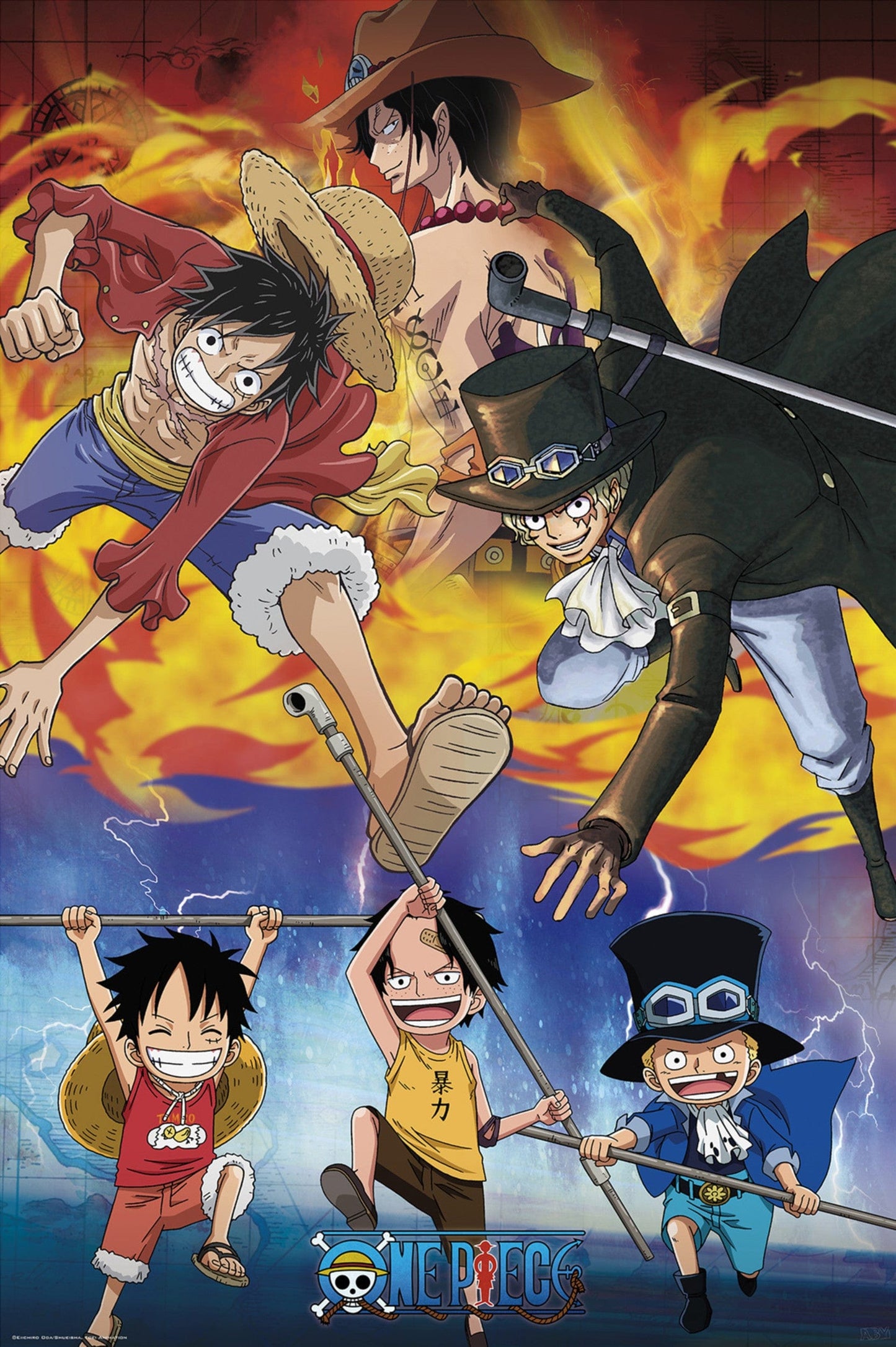 One Piece Ace Sabo Luffy Poster 61X91 5cm | Posters.nl