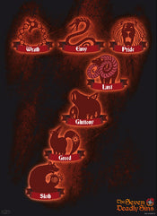 abystyle abydco737 the seven deadly sins 7 sins poster 38x52cm | Posters.nl