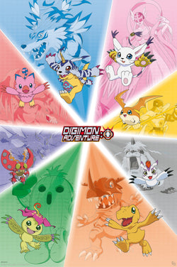 abystyle gbydco153 digimon group poster 61x91,5cm | Posters.nl