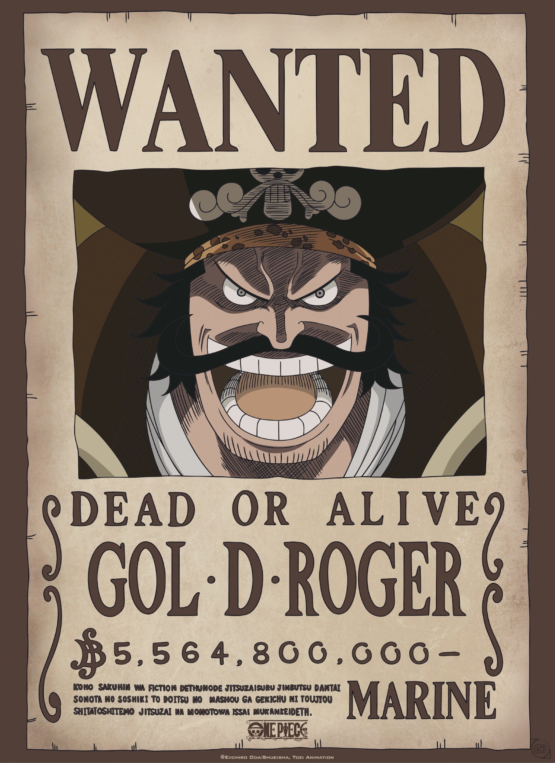 Abystyle Gbydco266 One Piece Wanted Gol D Roger Poster 38x52cm | Posters.nl