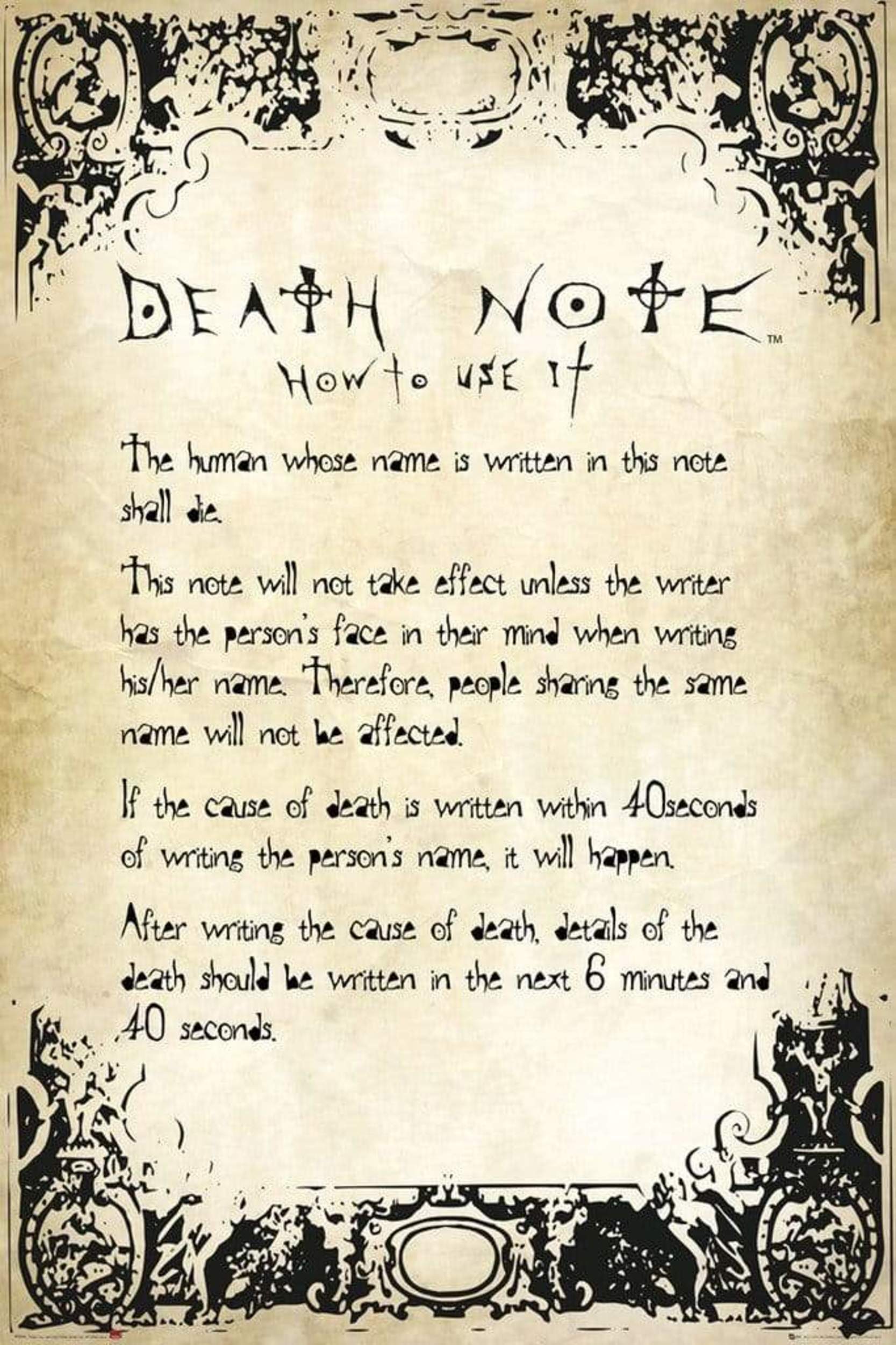GBeye Death Note Rules Poster 61x91,5cm | Posters.nl