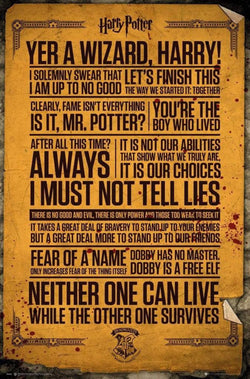 GBeye Harry Potter Quotes Poster 61x91,5cm | Posters.nl
