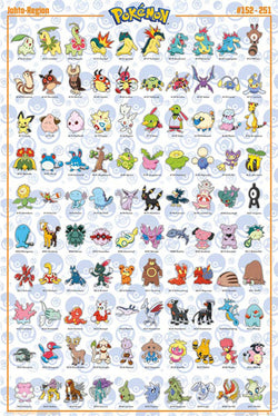 Gbeye FP4976 Pokemon Johto German Characters Poster 61x 91-5cm | Posters.nl