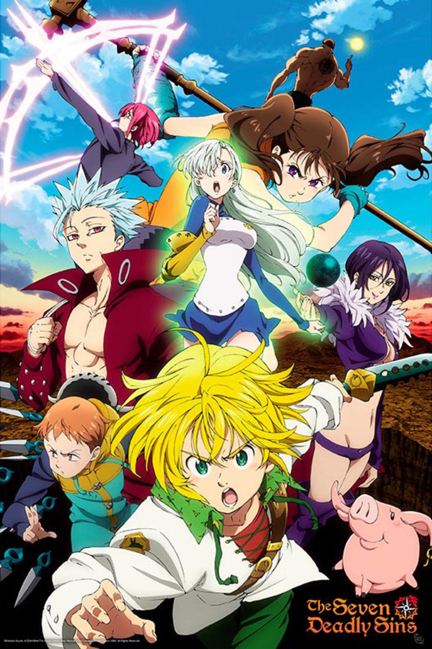 Gbeye GBYDCO026 The Seven Deadly Sins S3 Meliodas And Sins Poster 61x 91-5cm | Posters.nl