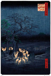 GBeye Hiroshige New Years Eve Foxfire Poster 61x91,5cm | Posters.nl