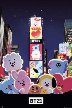GBeye BT21 Times Square Poster 61x91,5cm | Posters.nl