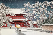 GBeye Kawase Zojo Temple in the Snow Poster 91,5x61cm | Posters.nl