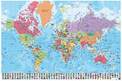 Grupo Erik GPE4913 Map World Pt Physical Politic Poster 91,5X61cm | Posters.nl