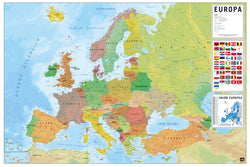 Grupo Erik GPE5441 Physical Political Map Of Europe Es Poster 91,5X61cm | Posters.nl