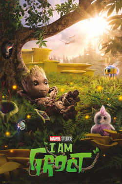 grupo erik gpe5716 marvel groot chill time poster 61x91-5 cm | Posters.nl