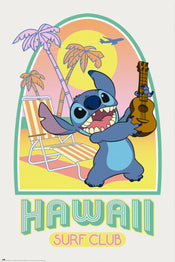 grupo erik gpe5733 stitch hawaii club surf poster 61x91 5cm | Posters.nl