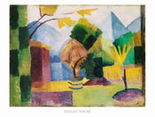 August Macke  Garten am Thuner See Kunstdruk 80x60cm | Posters.nl