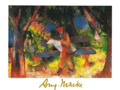 August Macke  Lesender Mann Kunstdruk 80x60cm | Posters.nl