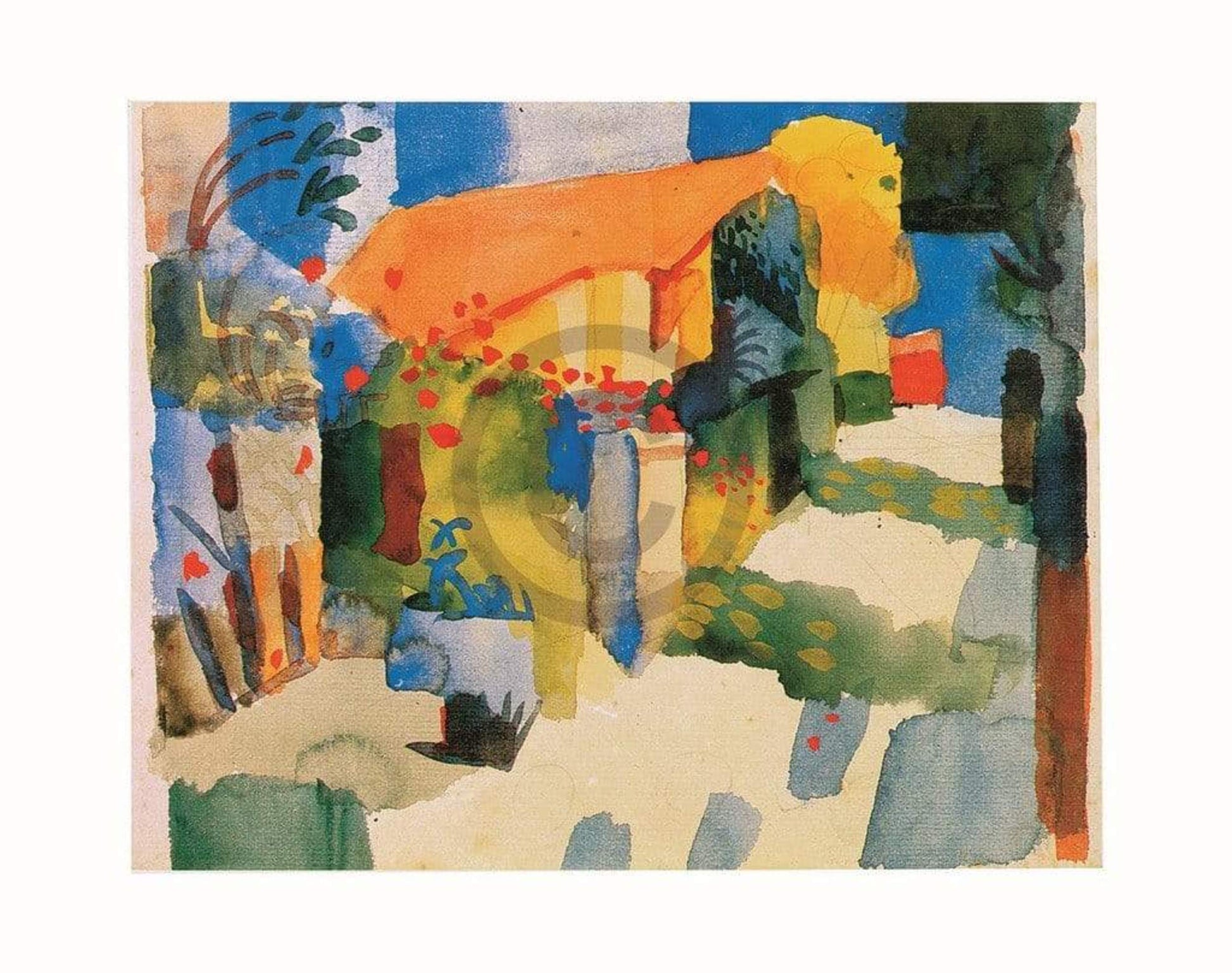 August Macke  Haus im Garten Kunstdruk 71x56cm | Posters.nl