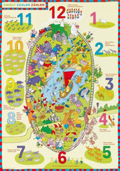 Gabriele Altevers  ZwÃ¶lf Zahlen zÃ¤hlen Kunstdruk 42x60cm | Posters.nl
