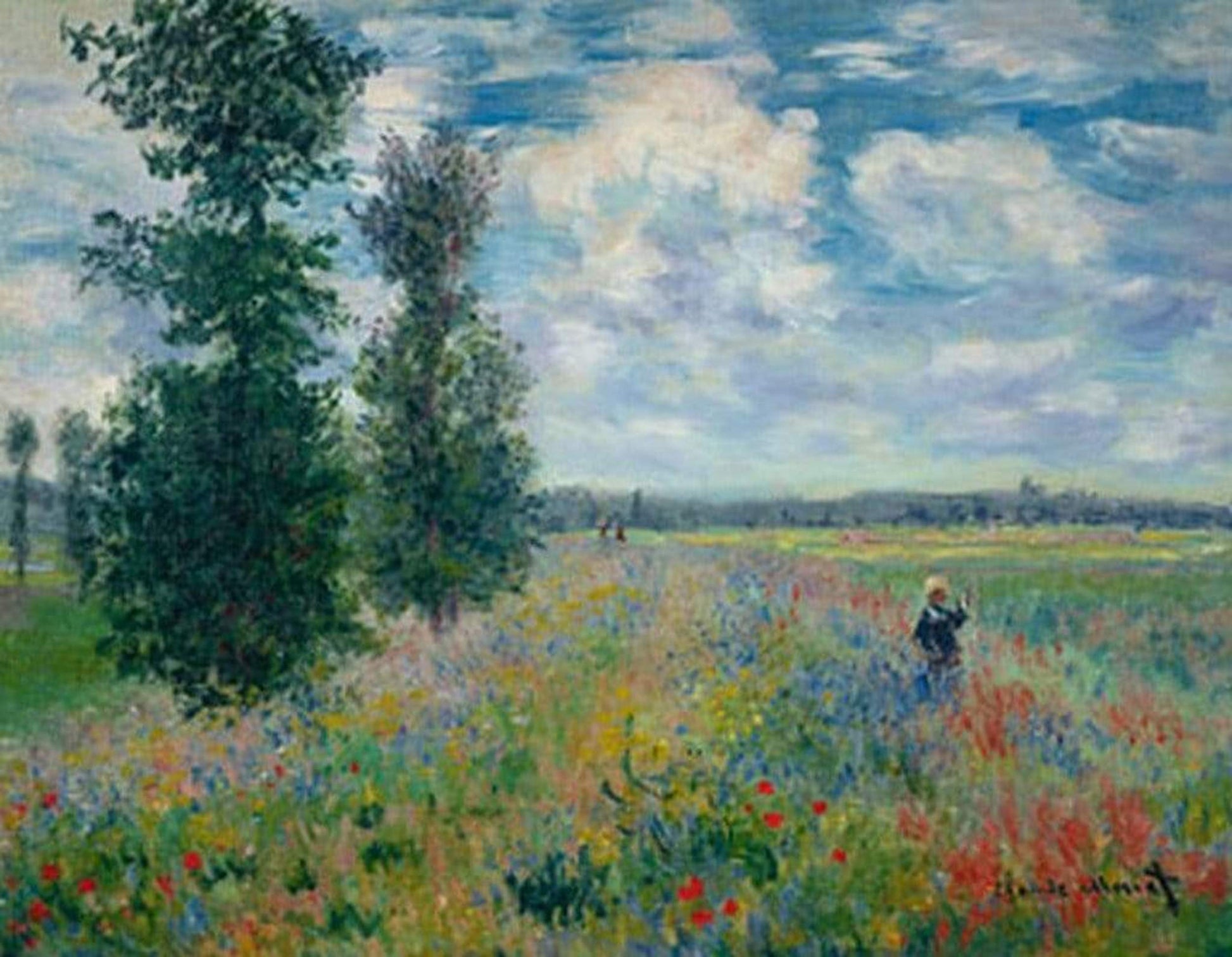 Claude Monet  Les Coquelicots Kunstdruk 90x70cm | Posters.nl