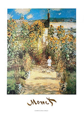 Claude Monet  The Monet's Garden at VÃ©theuil Kunstdruk 50x70cm | Posters.nl
