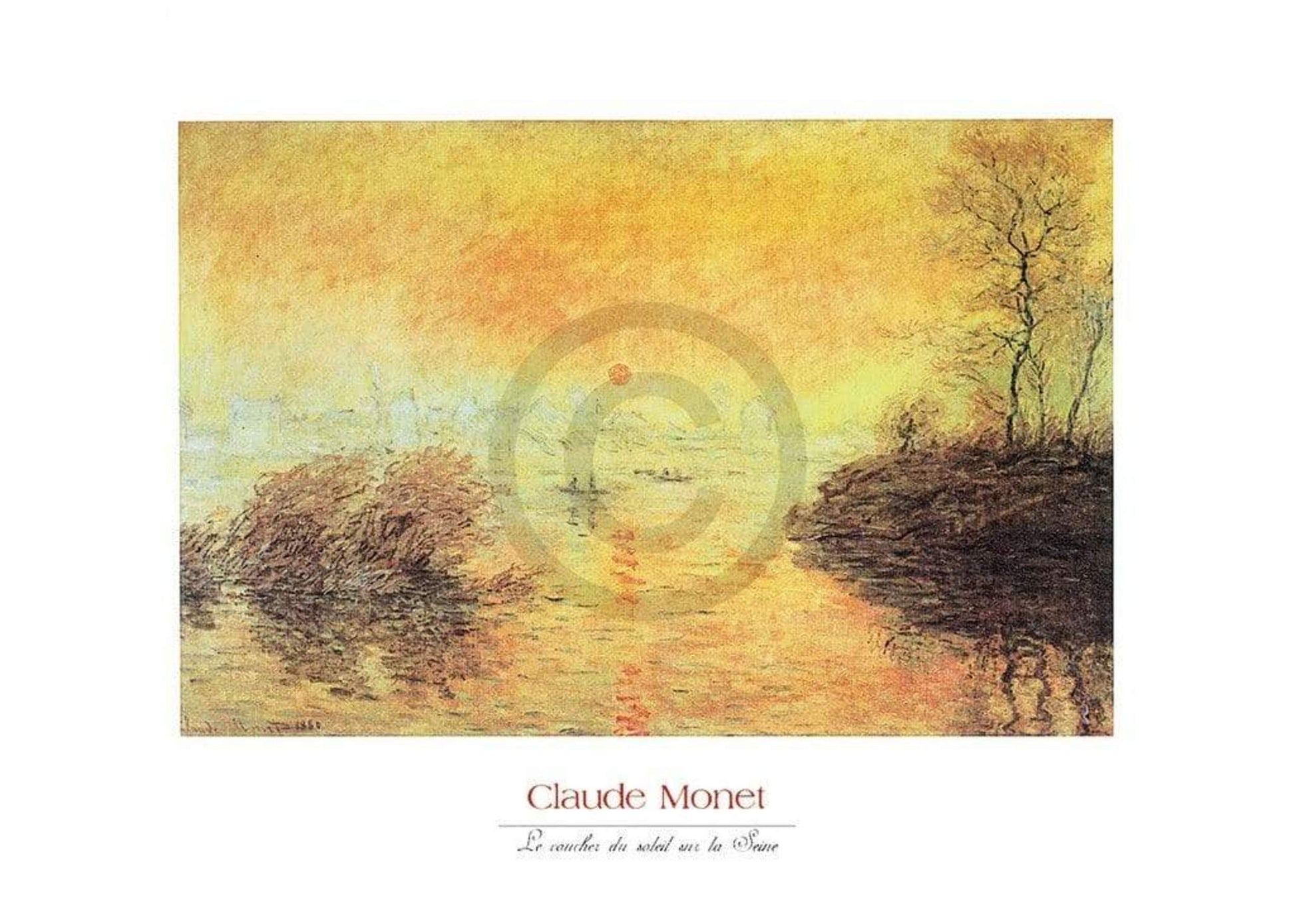 Claude Monet  Le coucher du soleil la Seine Kunstdruk 70x50cm | Posters.nl