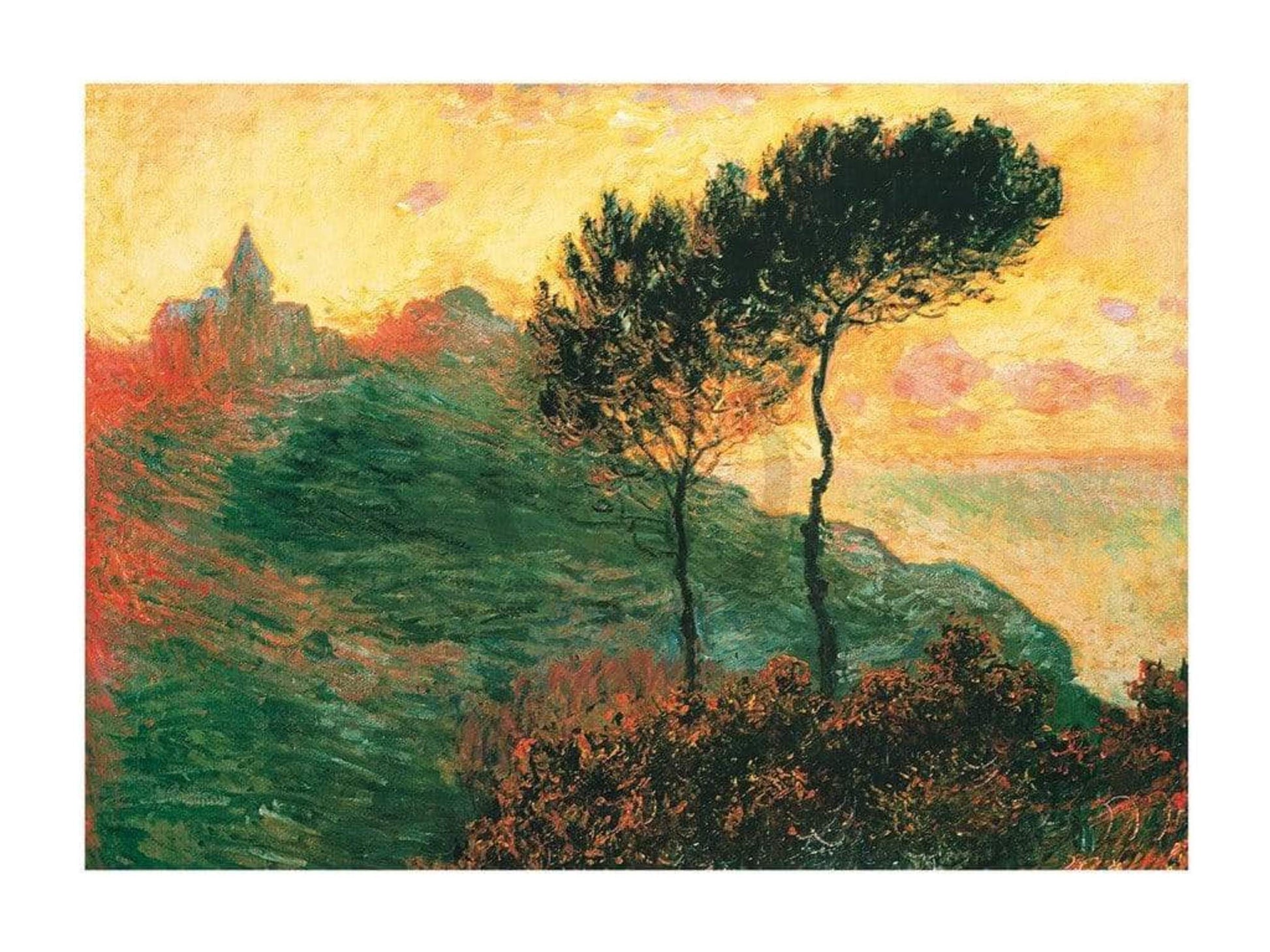Claude Monet  The Church at Varengeville Kunstdruk 80x60cm | Posters.nl