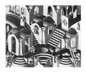 M. C. Escher  Konkav und Konvexe Kunstdruk 65x55cm | Posters.nl