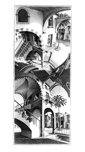 M. C. Escher  Oben und Unten Kunstdruk 45x79cm | Posters.nl