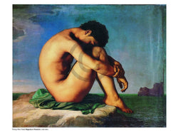 Hippolyte Flandrin  Young Man Nude Kunstdruk 80x60cm | Posters.nl