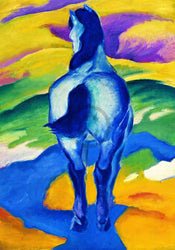 Franz Marc  Blaues Pferd II Kunstdruk 70x100cm | Posters.nl
