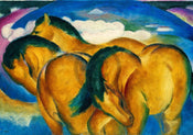 Franz Marc  Die kleinen gelben Pferde Kunstdruk 100x70cm | Posters.nl