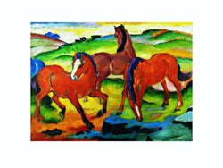 Franz Marc  Die großen roten Pferde Kunstdruk 71x56cm | Posters.nl