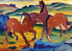 Franz Marc  Die roten Pferde Kunstdruk 29.7x21cm | Posters.nl