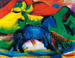 Franz Marc  Blaues Pferdchen Kunstdruk 80x60cm | Posters.nl