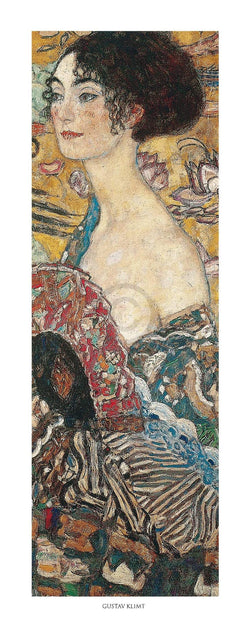 Gustav Klimt  Segnora con ventaglio Kunstdruk 20x50cm | Posters.nl