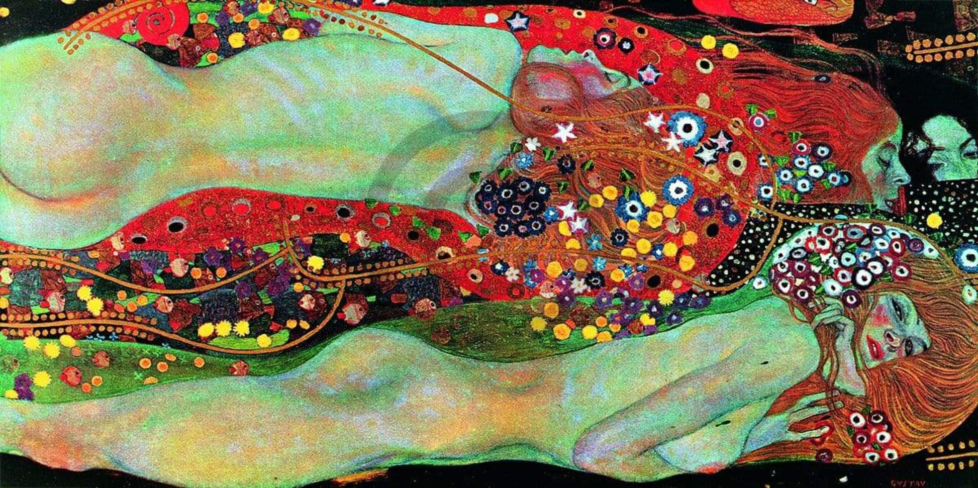 Gustav Klimt  Wasserschlangen II Kunstdruk 100x50cm | Posters.nl