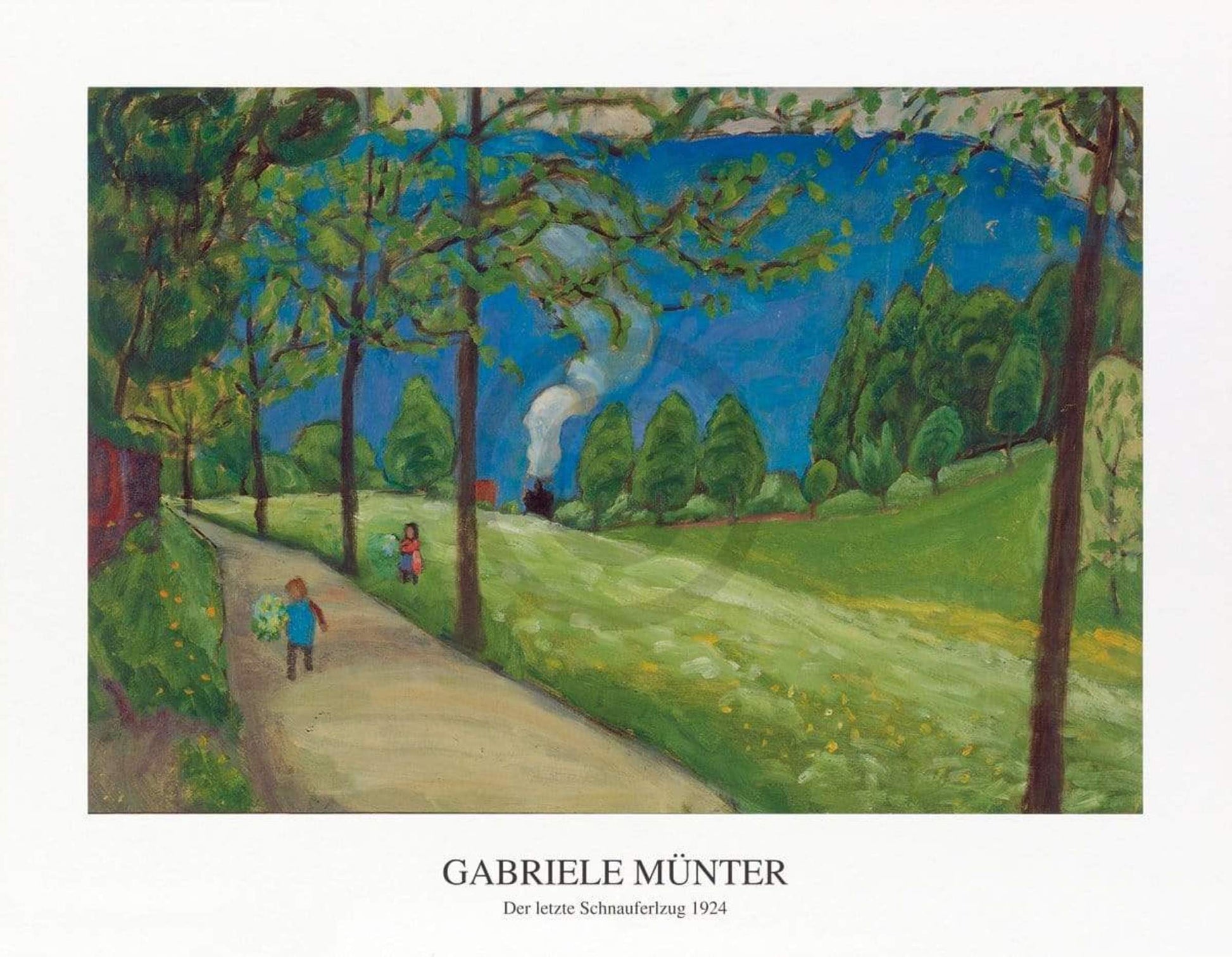 Gabriele MÃ¼nter  Der letzte Schnauferlzug 1924 Kunstdruk 90x70cm | Posters.nl