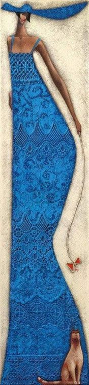 Ira Tsantekidou  Lady in Blue Kunstdruk 32x128cm | Posters.nl