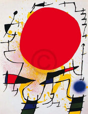 Joan Miro  Le soleil rouge Kunstdruk 60x80cm | Posters.nl