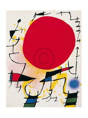 Joan Miro  Le soleil rouge Kunstdruk 40x50cm | Posters.nl