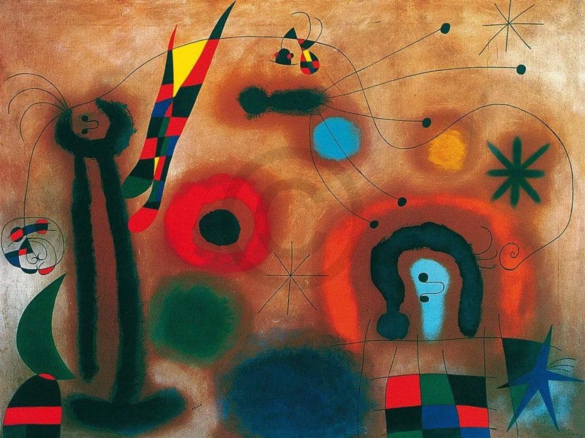 Joan Miro  Libelle mit roten FlÃ¼geln Kunstdruk 80x60cm | Posters.nl