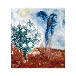 Marc Chagall  Die Liebenden über St.Paul Kunstdruk 70x70cm | Posters.nl