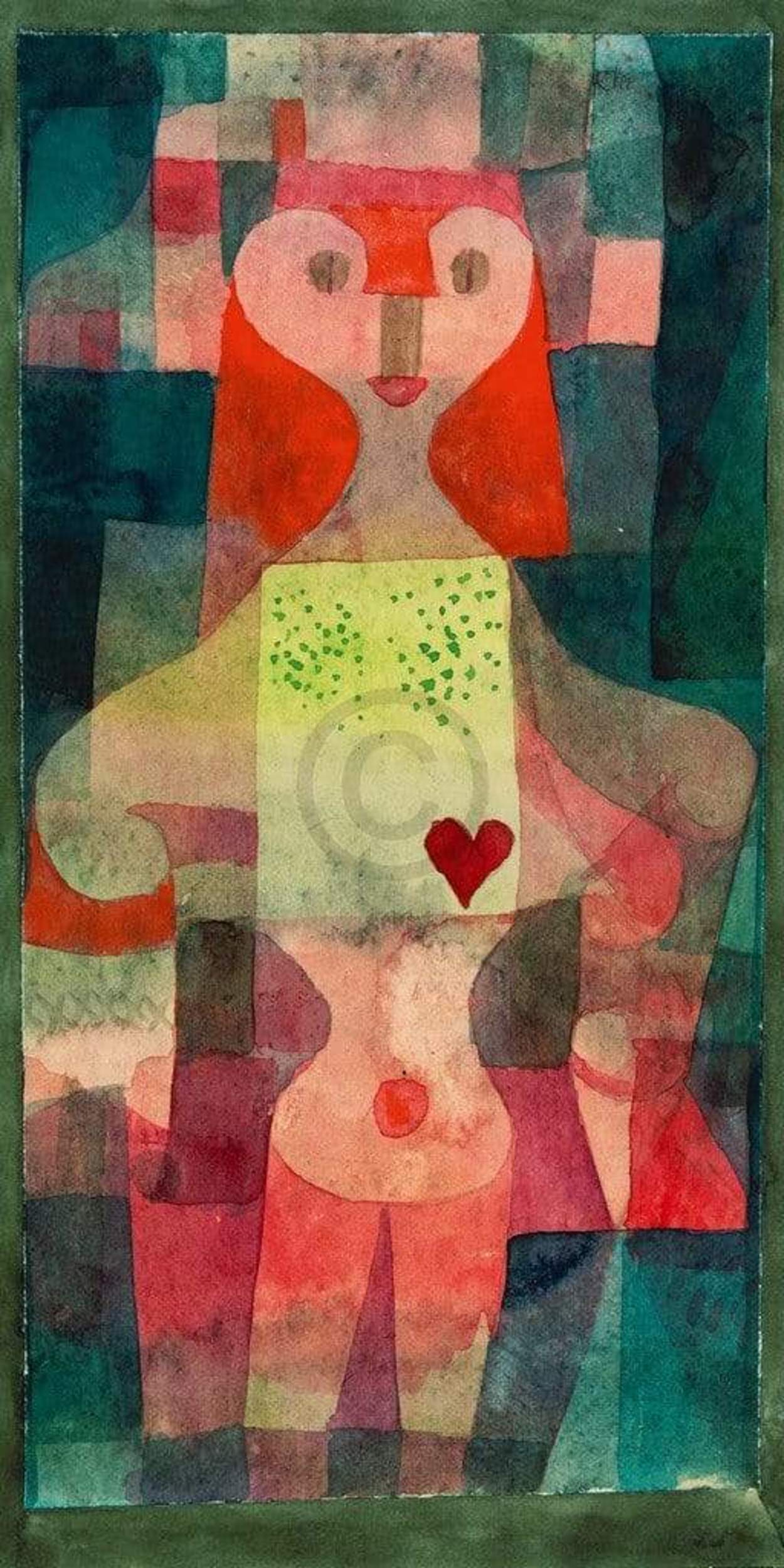 Paul Klee  Herzdame Kunstdruk 60x80cm | Posters.nl