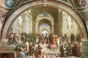 Raffael  La scuola di Atene Kunstdruk 90x60cm | Posters.nl