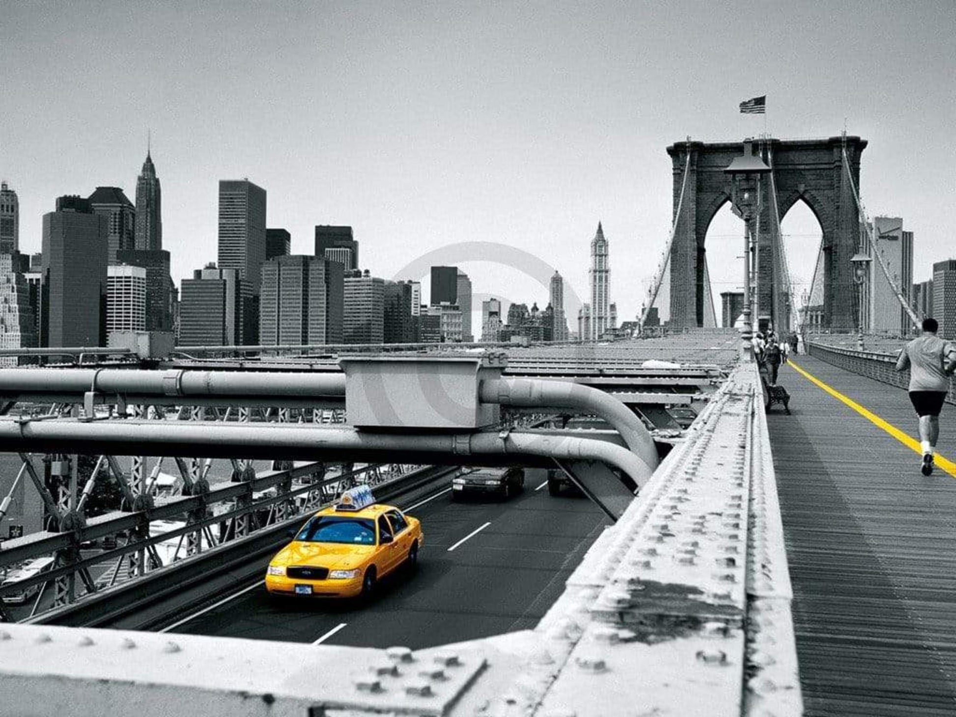Thomas Reis  Yellow Cab Kunstdruk 80x60cm | Posters.nl