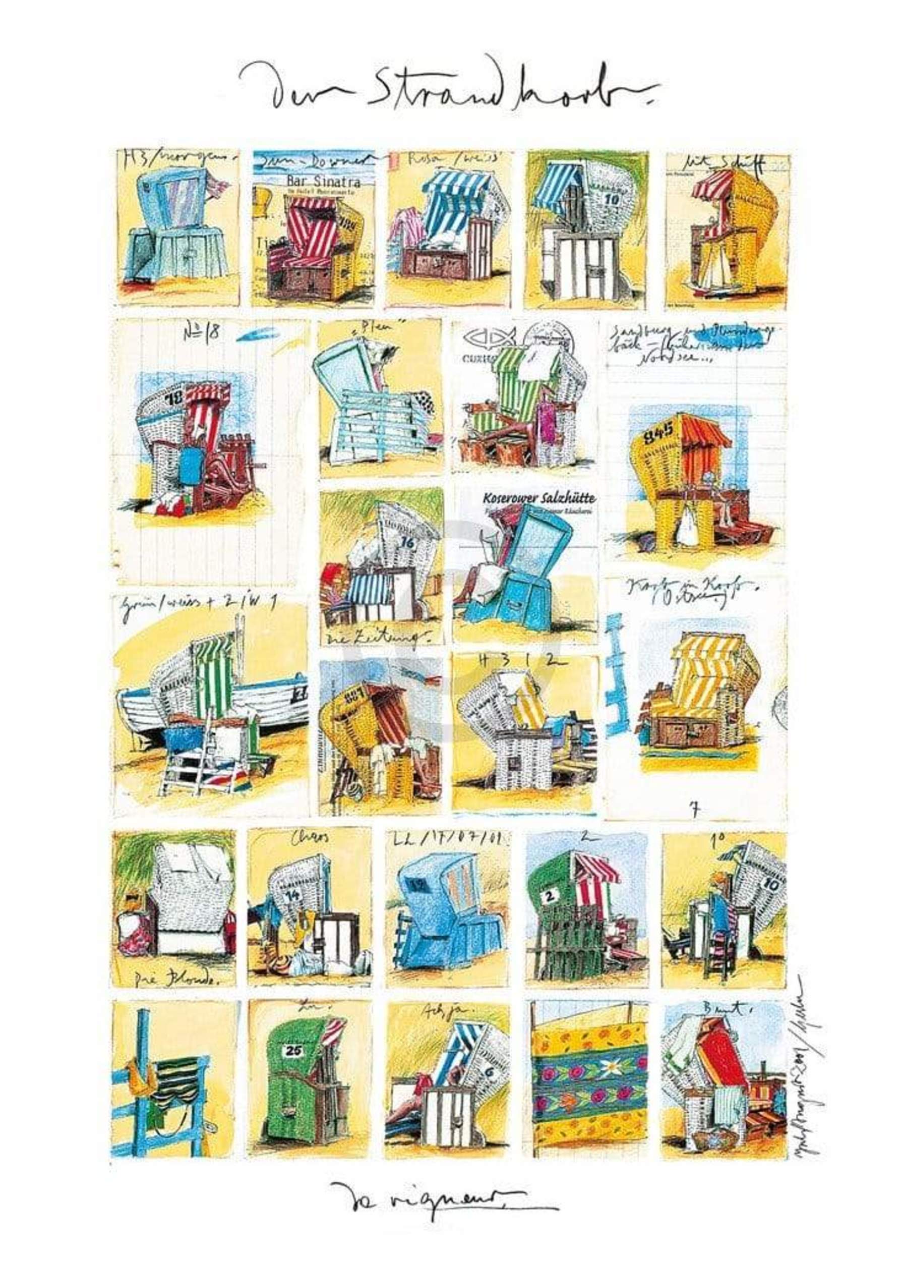 Sabine Gerke  Der Strandkorb Kunstdruk 50x70cm | Posters.nl