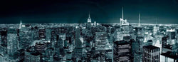 Shutterstock  Manhatten Skyline at Night Kunstdruk 95x33cm | Posters.nl