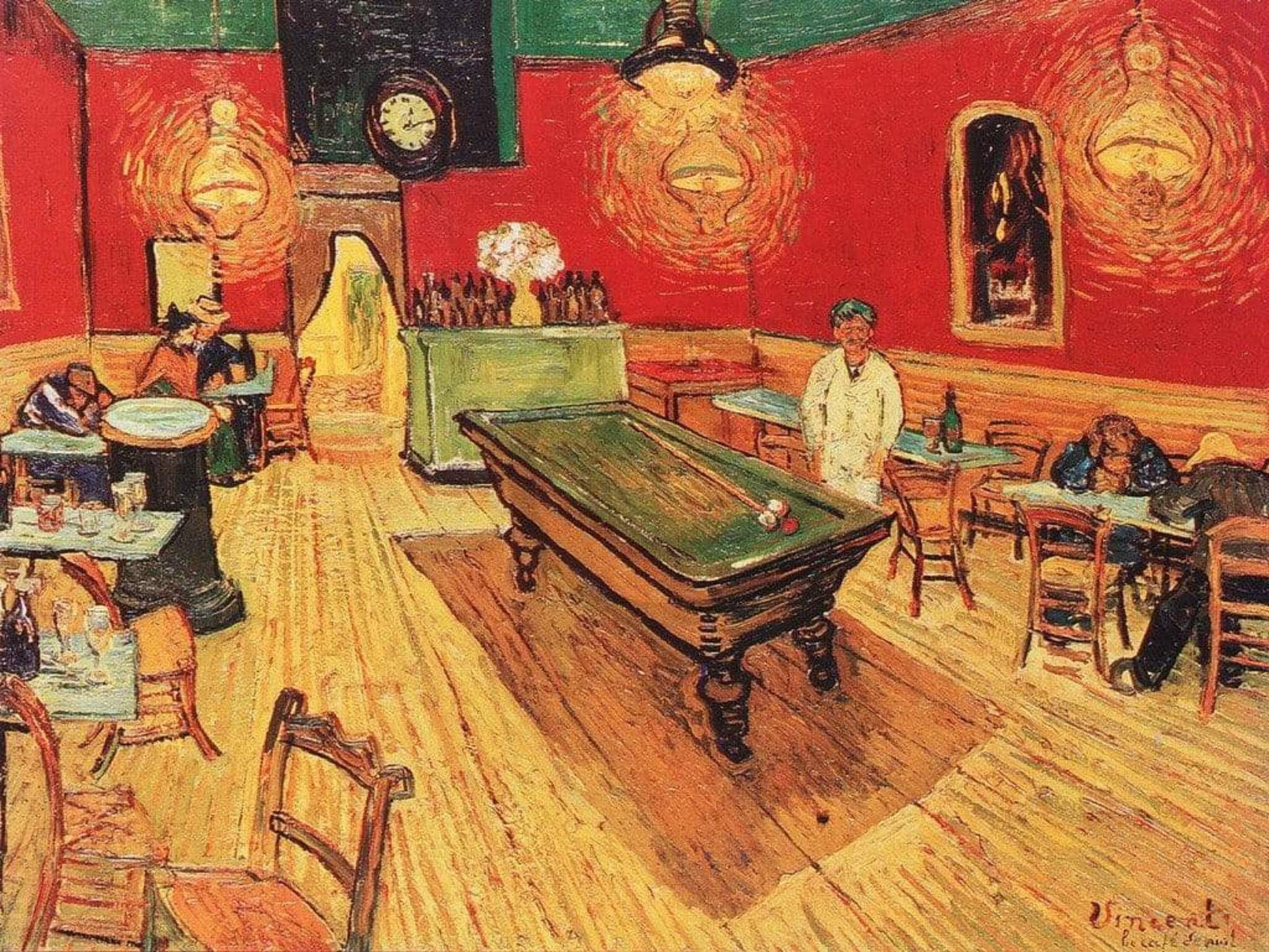 Vincent Van Gogh  Caffe di notte Kunstdruk 80x60cm | Posters.nl